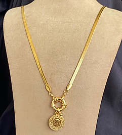 İtalyan zincir gemici kilitli çelik kolye 60 cm